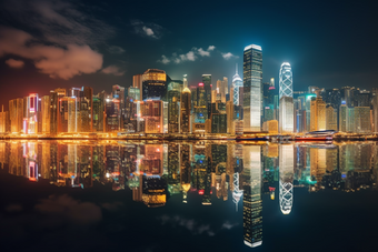 香港维多利亚港<strong>夜景</strong>摄影图47