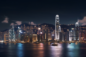 <strong>香港</strong>维多利亚港夜景摄影图15