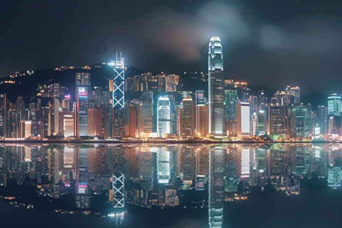 香港维多利亚港夜景摄影图20