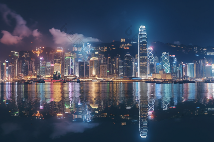 香港维多利亚港夜景摄影图38