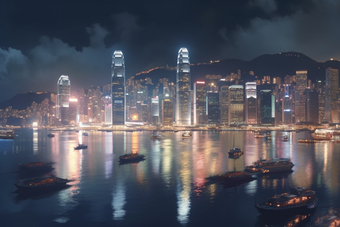 香<strong>港维多利亚港</strong>夜景摄影图12