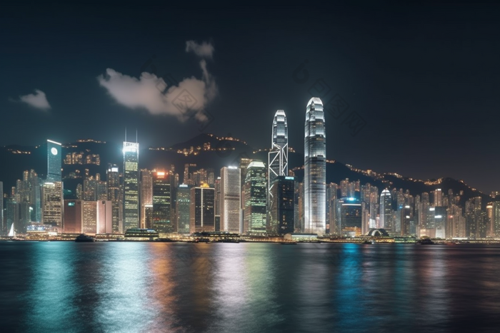 香港维多利亚港夜景摄影图23