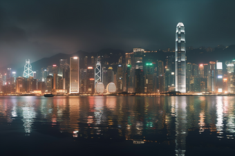 <strong>香<strong>港</strong>维多利亚港夜景</strong>摄影图4