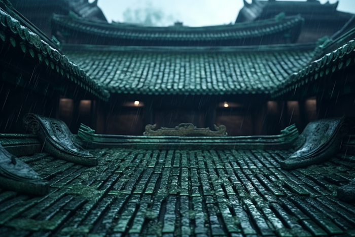 中式传统江南瓦片屋顶摄影图42