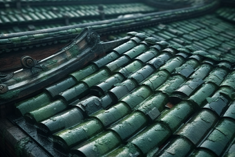 中式传统江南瓦片屋顶摄影图14