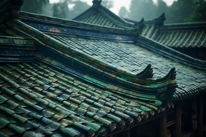中式传统江南瓦片屋顶摄影图11