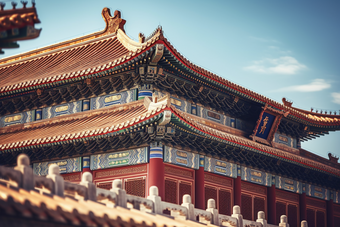 中式传统<strong>宫廷建筑</strong>屋檐摄影图12