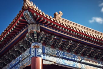中式传统宫廷建筑屋檐<strong>屋顶</strong>皇宫