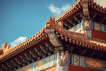 中式传统宫廷建筑屋檐摄影图17