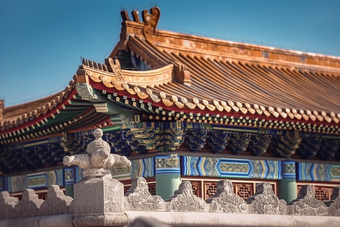 中式传统宫廷建筑屋檐中国皇宫