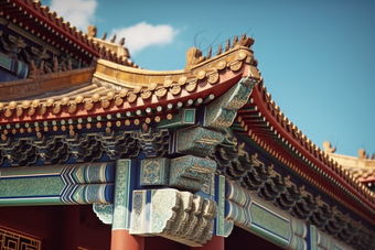 中式传统宫廷建筑屋檐气派皇宫