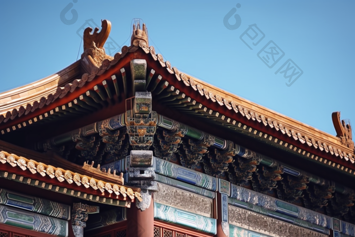 中式宫廷建筑屋檐图片-包图网