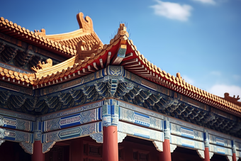 中式传统<strong>宫廷建筑</strong>屋檐摄影图8