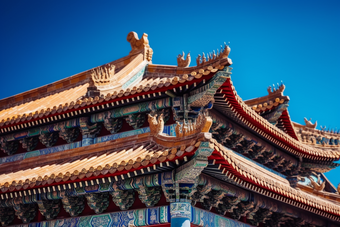 中式传统宫廷建筑屋檐中国气派