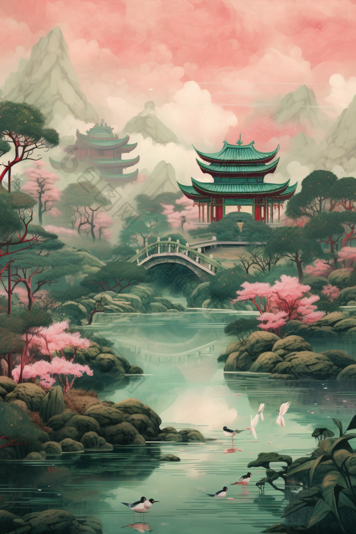 国风山水风景高清图片下载-包图网