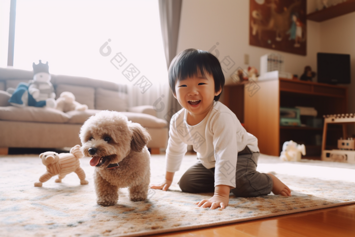 小男孩居家玩耍小宝宝