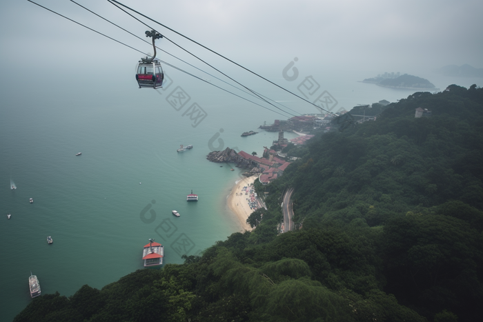 海景观光缆车旅游活动