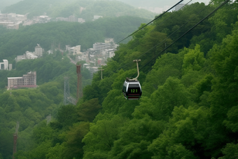 山顶观光缆车吊车景点