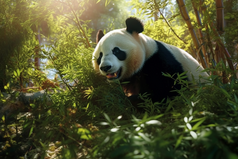 悠闲自在的成年大熊猫摄影图9