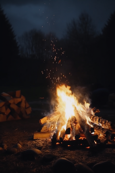 户外野营的篝火竖图摄影图4