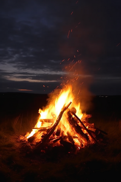 户外野营的篝火摄影图17