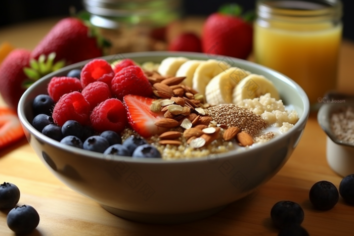燕麦水果能量碗早餐丰富