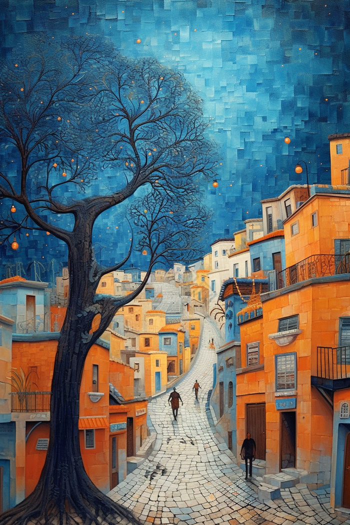 马赛克建筑风景城市碎片马赛克建筑风景城市艺术色彩斑斓的像素点马赛