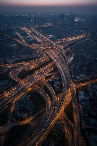 <strong>夜晚城市</strong>立交桥交通高速