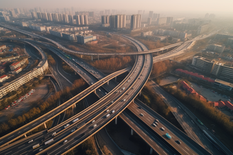 早晨城市立交桥白天<strong>车</strong>