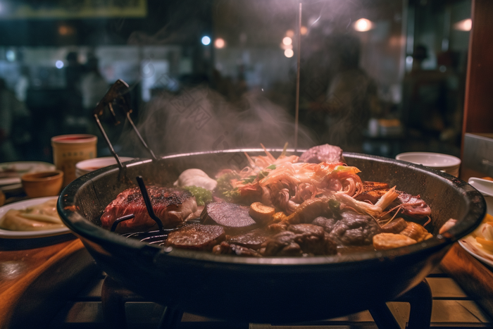 香气诱人的锅仔料理晚餐