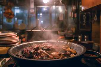 香气诱人的锅仔餐厅餐桌