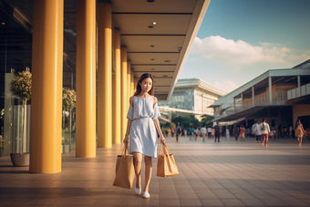 女士逛街服装店衣服