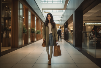 女士逛街服装店客户