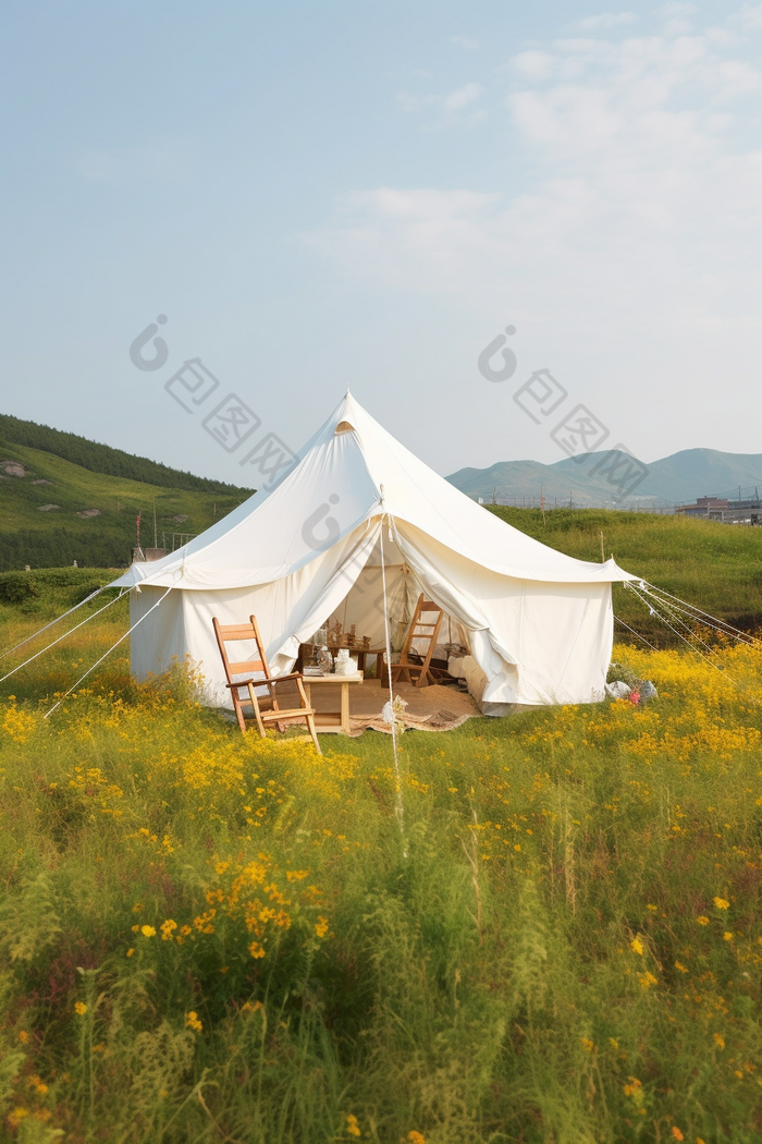 草地帐篷野营清新野餐天幕