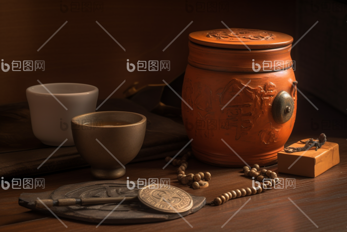 古风茶具摆件摄影图图片-包图网