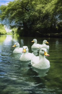 河里游泳的鸭子摄影图11
