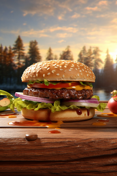 快餐汉堡产品特写摄影图13
