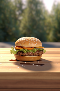 快餐汉堡产品特写摄影图1