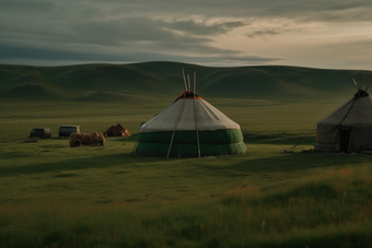 草原上的<strong>蒙古</strong>包房屋自然