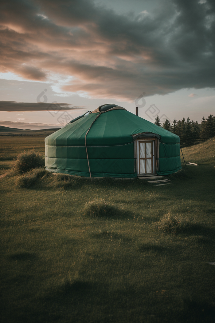 草原上的蒙古包竖图房屋屋子