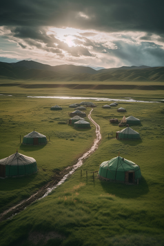 草原上的蒙古包竖图摄影图32