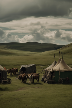 草原上的蒙古包竖图摄影图18