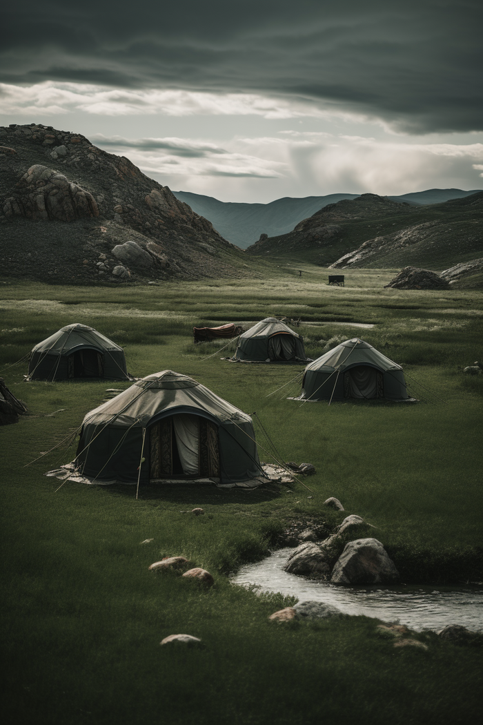 草原上的蒙古包竖图自然大自然