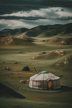 草原上的蒙古包竖图摄影图34