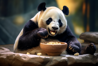 <strong>吃</strong>竹子的熊猫竹叶哺乳动物