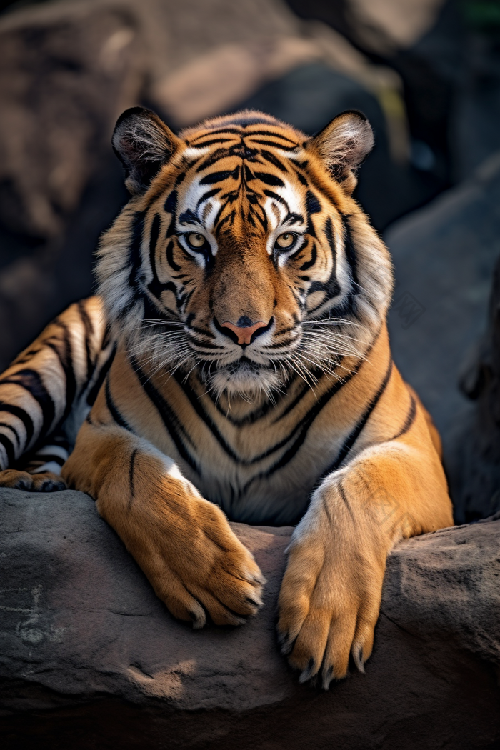 森林里的老虎哺乳动物和谐