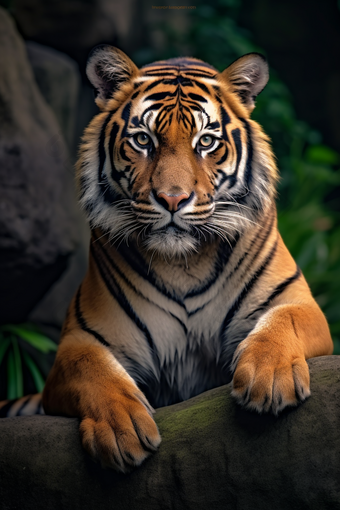 森林里的老虎哺乳动物野生动物