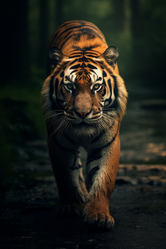 森林里的老虎爬行<strong>动物动物世界</strong>