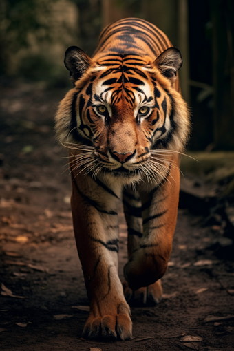 森林里的老虎爬行动物自然