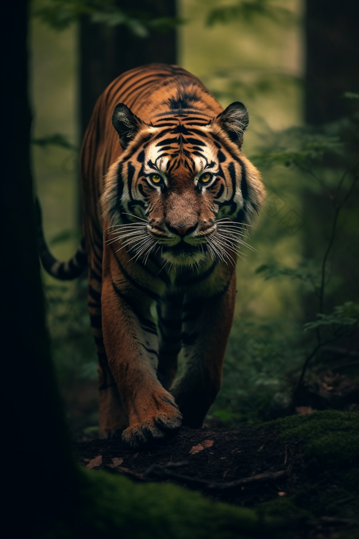 森林里的老虎爬行动物危险